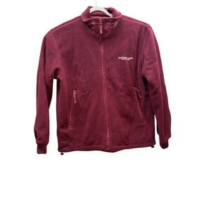 Glacier Gear Outdoor Mens Fleece Jacket Burgundy Full Zip‎ Mock Neck Large